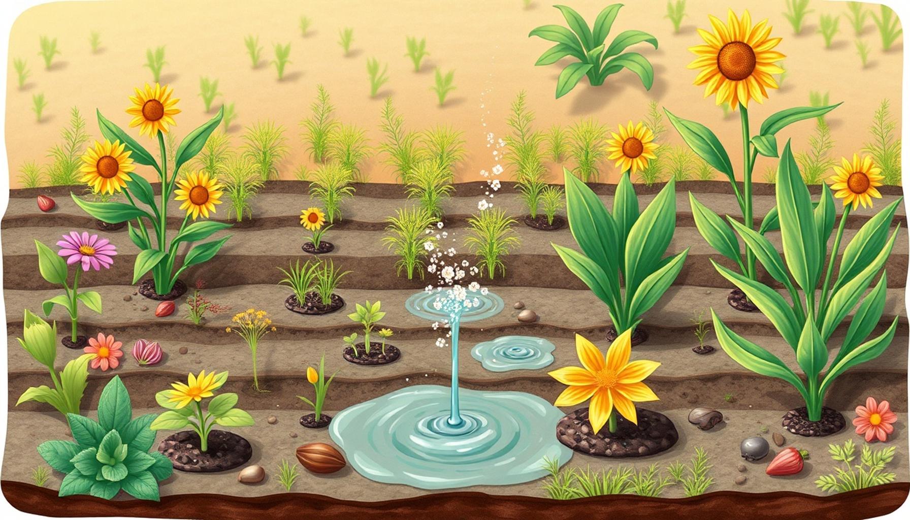 Drip Irrigation Techniques Save Water Nutrients in Home Gardens